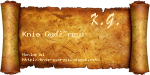 Knie Györgyi névjegykártya